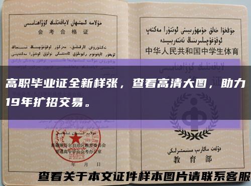 高职毕业证全新样张，查看高清大图，助力19年扩招交易。缩略图