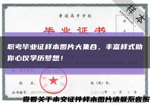 职考毕业证样本图片大集合，丰富样式助你心仪学历梦想！缩略图