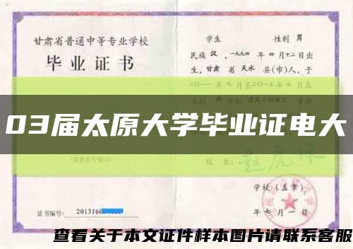 03届太原大学毕业证电大缩略图