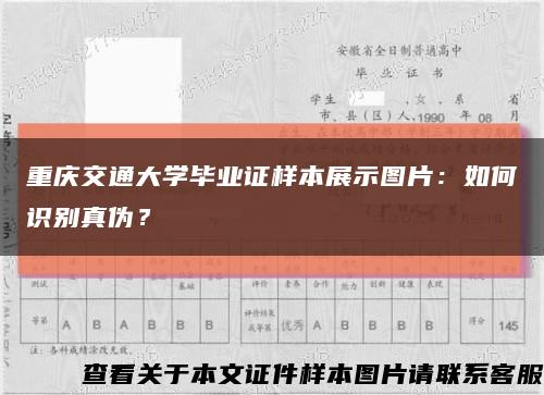 重庆交通大学毕业证样本展示图片：如何识别真伪？缩略图