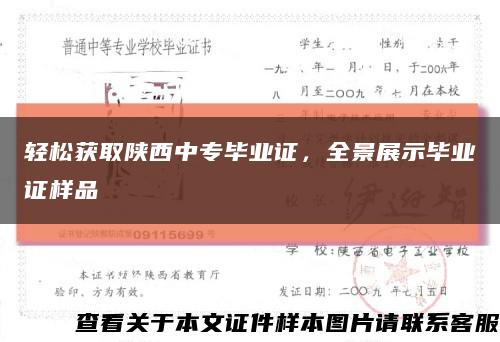 轻松获取陕西中专毕业证，全景展示毕业证样品缩略图