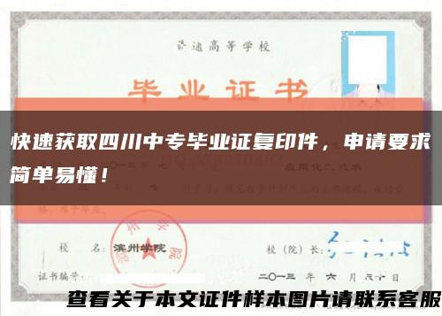 快速获取四川中专毕业证复印件，申请要求简单易懂！缩略图