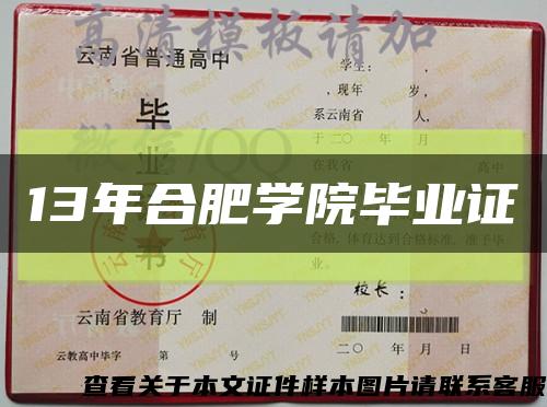 13年合肥学院毕业证缩略图