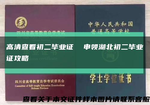 高清查看初二毕业证  申领湖北初二毕业证攻略缩略图