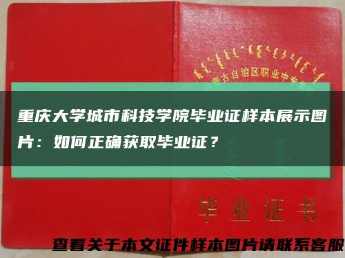 重庆大学城市科技学院毕业证样本展示图片：如何正确获取毕业证？缩略图