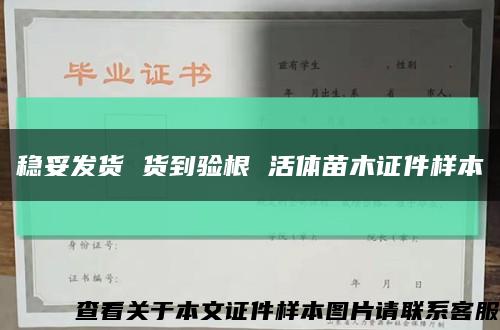 稳妥发货 货到验根 活体苗木证件样本缩略图