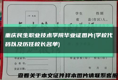 重庆民生职业技术学院毕业证图片(学校代码以及历任校长名单)缩略图