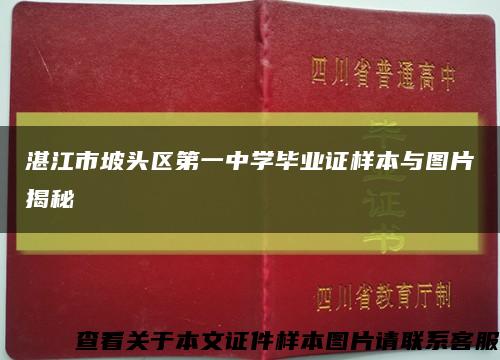 湛江市坡头区第一中学毕业证样本与图片揭秘缩略图