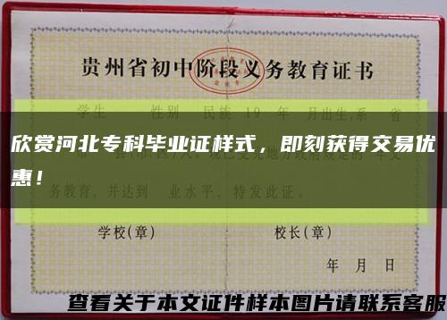 欣赏河北专科毕业证样式，即刻获得交易优惠！缩略图