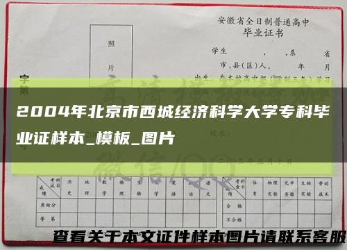 2004年北京市西城经济科学大学专科毕业证样本_模板_图片缩略图