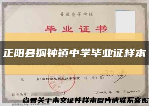 正阳县铜钟镇中学毕业证样本缩略图