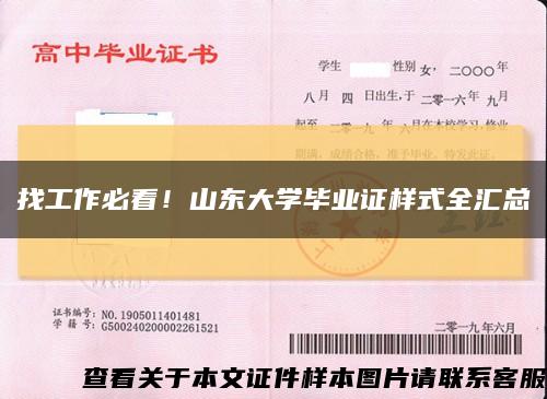 找工作必看！山东大学毕业证样式全汇总缩略图