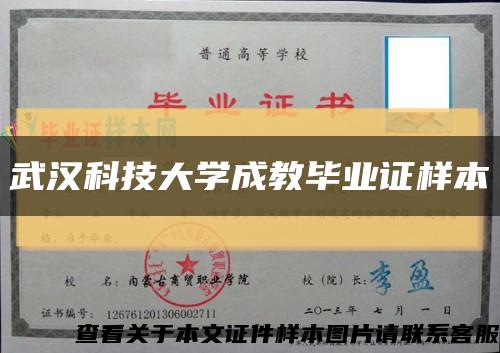 武汉科技大学成教毕业证样本缩略图