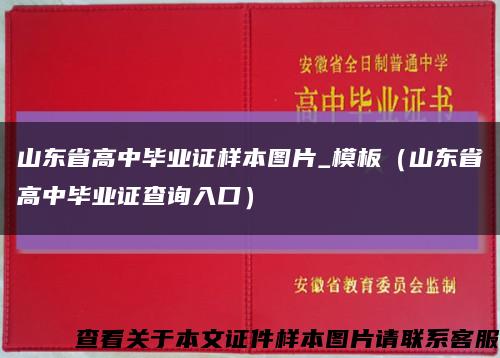 山东省高中毕业证样本图片_模板（山东省高中毕业证查询入口）缩略图