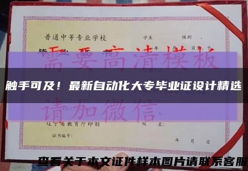 触手可及！最新自动化大专毕业证设计精选缩略图