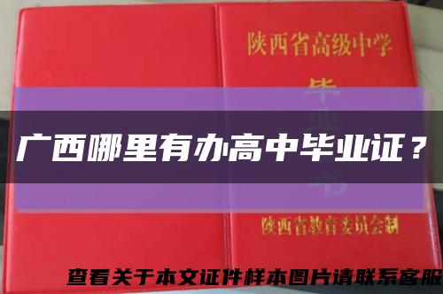 广西哪里有办高中毕业证？缩略图