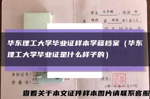 华东理工大学毕业证样本学籍档案（华东理工大学毕业证是什么样子的）缩略图