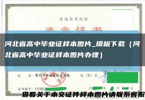 河北省高中毕业证样本图片_模板下载（河北省高中毕业证样本图片办理）缩略图