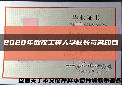 2020年武汉工程大学校长签名印章缩略图