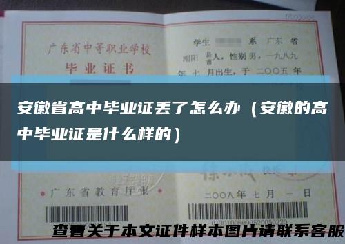 安徽省高中毕业证丢了怎么办（安徽的高中毕业证是什么样的）缩略图