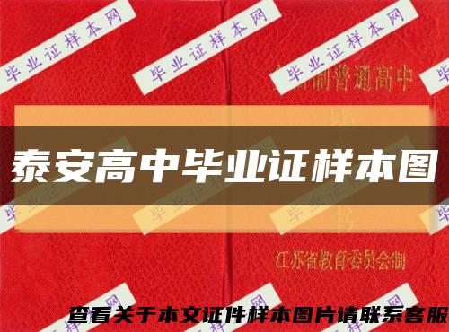 泰安高中毕业证样本图缩略图