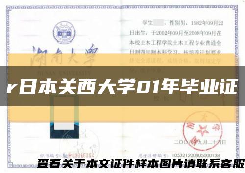 r日本关西大学01年毕业证缩略图