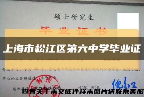 上海市松江区第六中学毕业证缩略图