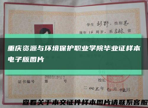重庆资源与环境保护职业学院毕业证样本电子版图片缩略图