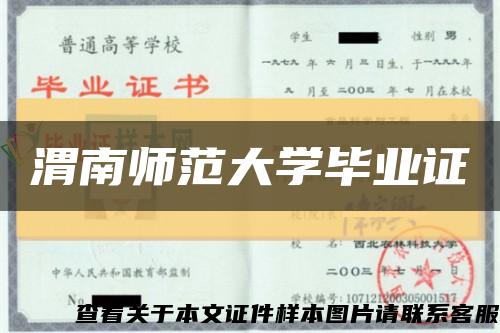 渭南师范大学毕业证缩略图