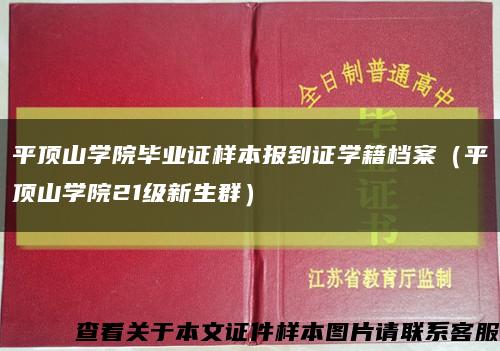 平顶山学院毕业证样本报到证学籍档案（平顶山学院21级新生群）缩略图