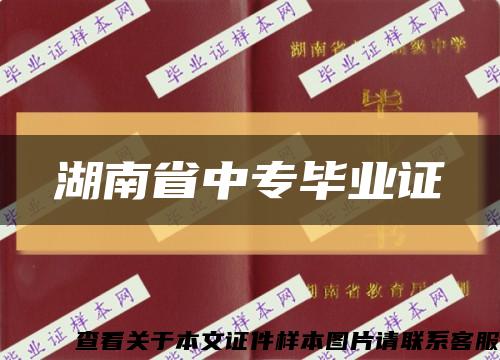 湖南省中专毕业证缩略图