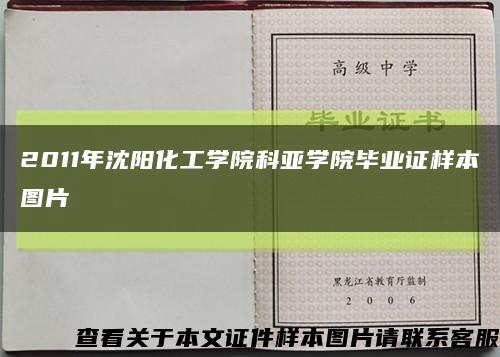 2011年沈阳化工学院科亚学院毕业证样本图片缩略图