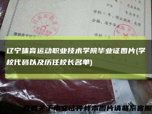 辽宁体育运动职业技术学院毕业证图片(学校代码以及历任校长名单)缩略图