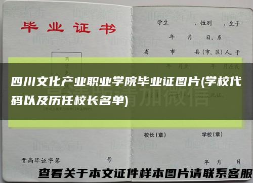 四川文化产业职业学院毕业证图片(学校代码以及历任校长名单)缩略图