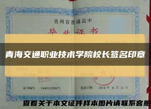 青海交通职业技术学院校长签名印章缩略图