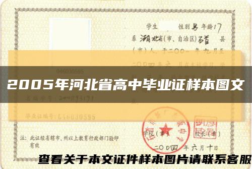 2005年河北省高中毕业证样本图文缩略图