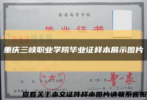 重庆三峡职业学院毕业证样本展示图片缩略图
