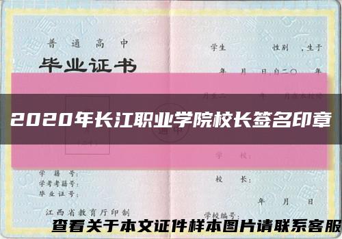 2020年长江职业学院校长签名印章缩略图
