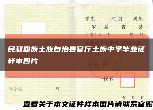 民和回族土族自治县官厅土族中学毕业证样本图片缩略图