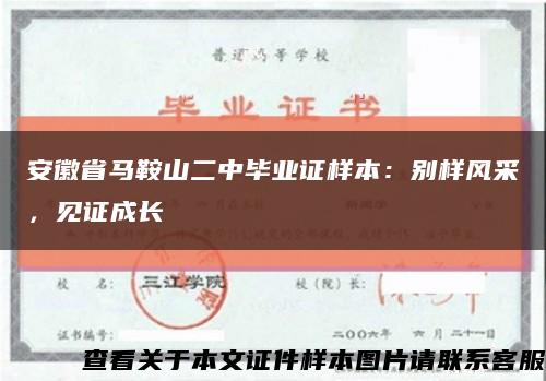 安徽省马鞍山二中毕业证样本：别样风采，见证成长缩略图