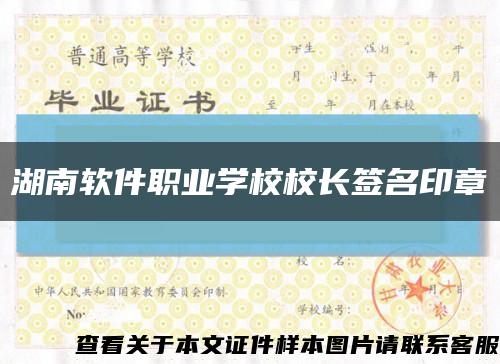 湖南软件职业学校校长签名印章缩略图