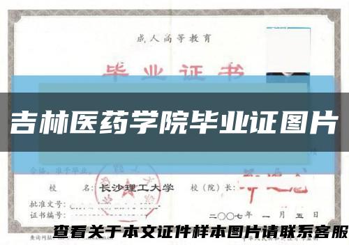 吉林医药学院毕业证图片缩略图