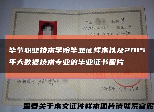 毕节职业技术学院毕业证样本以及2015年大数据技术专业的毕业证书图片缩略图