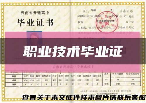 职业技术毕业证缩略图