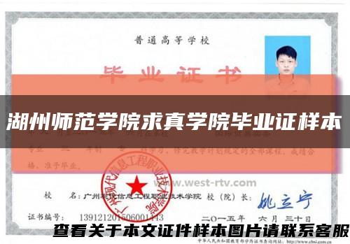 湖州师范学院求真学院毕业证样本缩略图