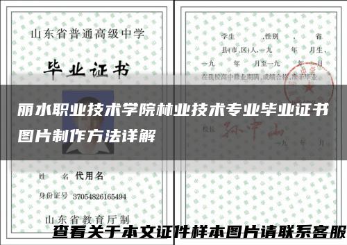 丽水职业技术学院林业技术专业毕业证书图片制作方法详解缩略图