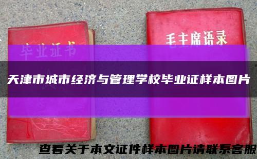 天津市城市经济与管理学校毕业证样本图片缩略图