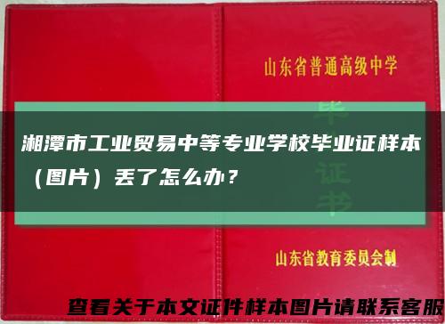 湘潭市工业贸易中等专业学校毕业证样本（图片）丢了怎么办？缩略图