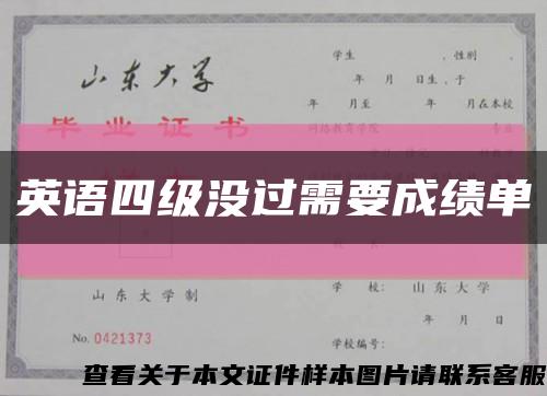 英语四级没过需要成绩单缩略图