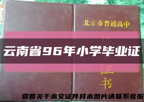 云南省96年小学毕业证缩略图